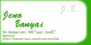 jeno banyai business card